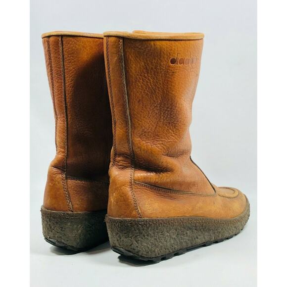 Vintage DIODORA BOOTS Mens 8 Leather Side Zip Winter Brown Made In Italy main image 7